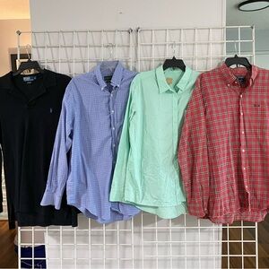 Ralph Lauren Guess Large long sleeve button down shirts bundle 4/$27 green blue